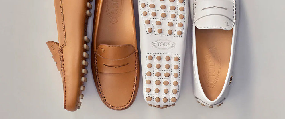 chinese dress ladies Tods Designer Shoes for Women White Leather Low Heels (TDW12) – Dellamoda