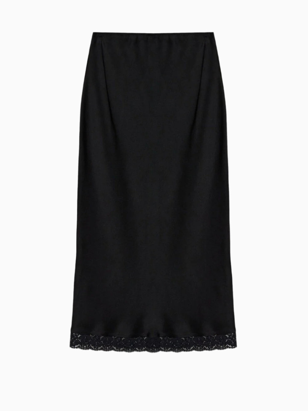 Lace-trimmed pencil skirt