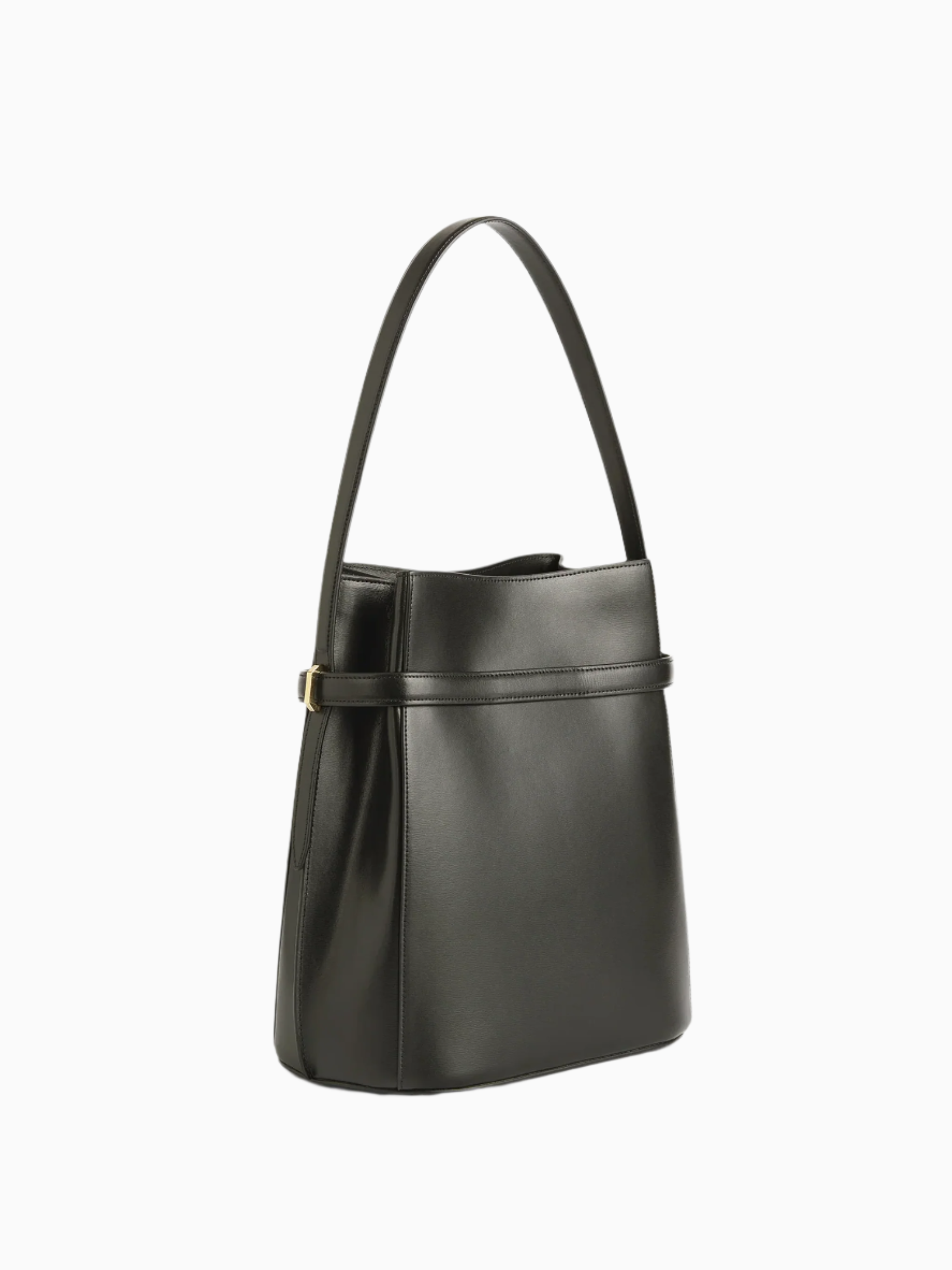 Belted bucket bag