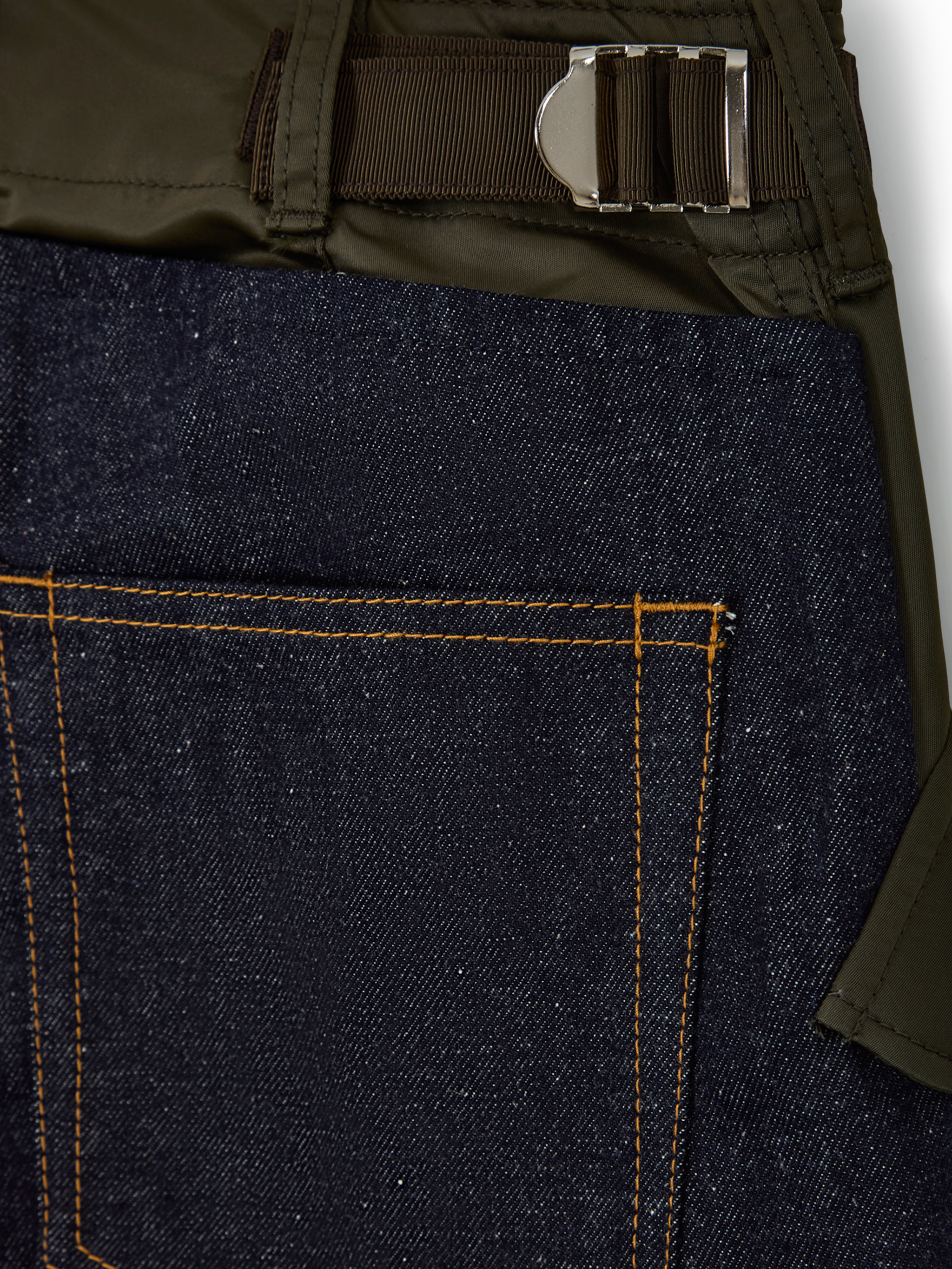 Nylon-detail jeans
