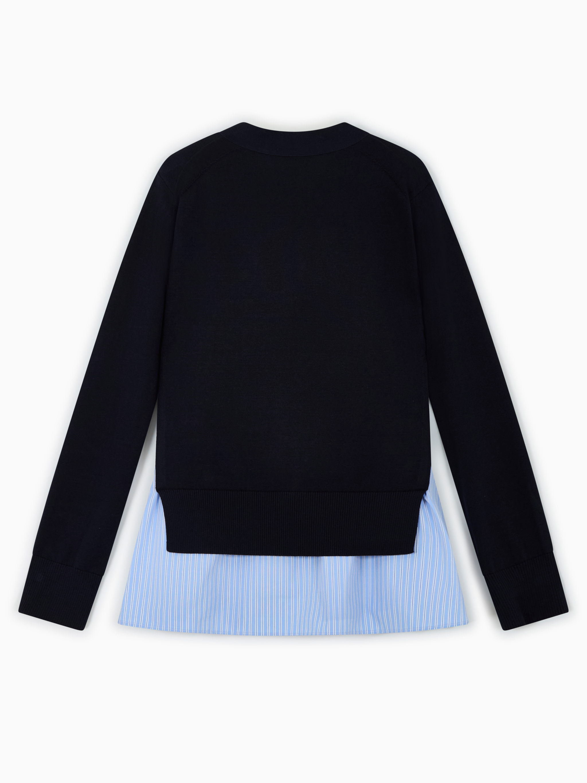 Cardigan con popelín