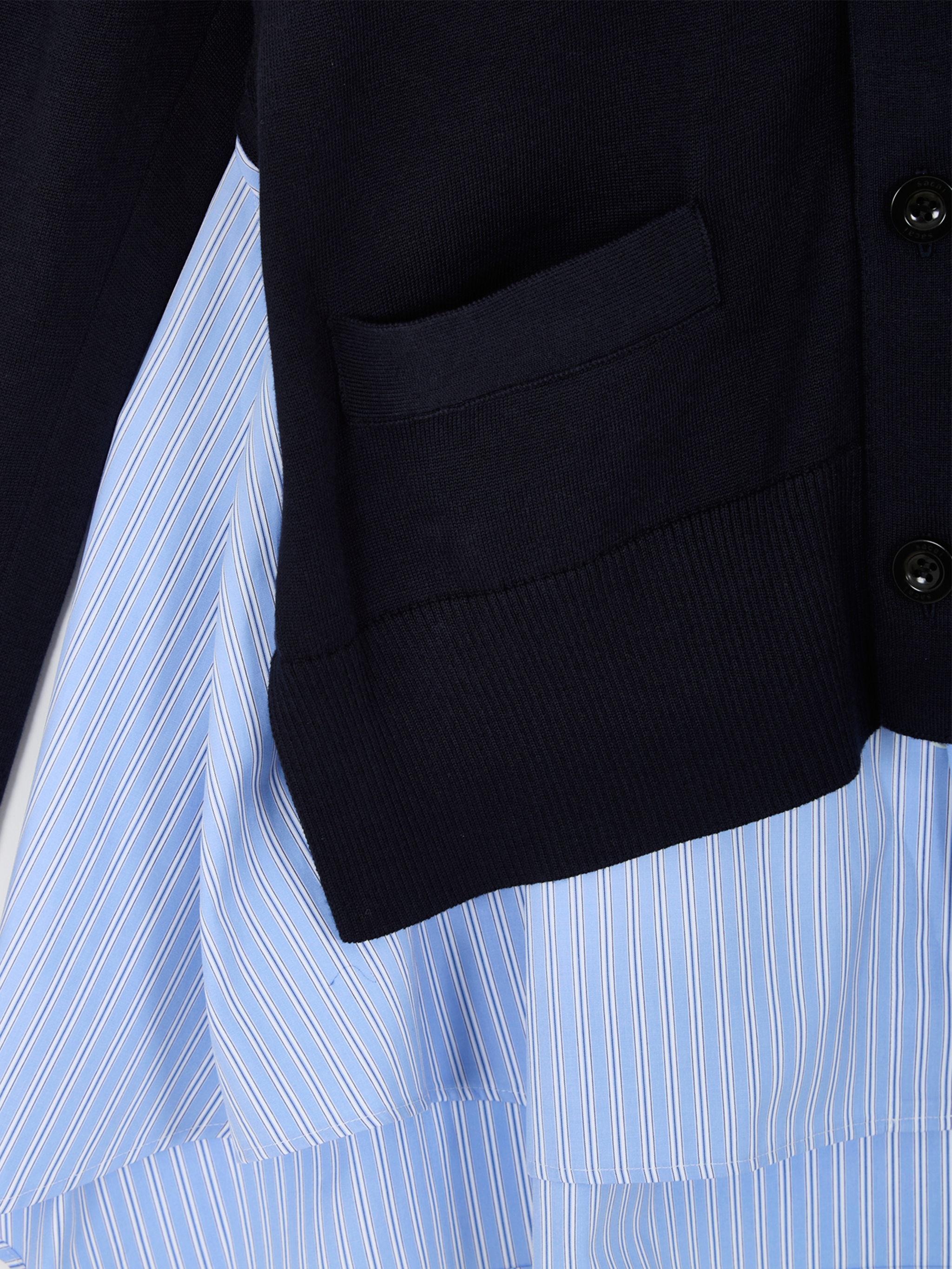 Cardigan con popelín