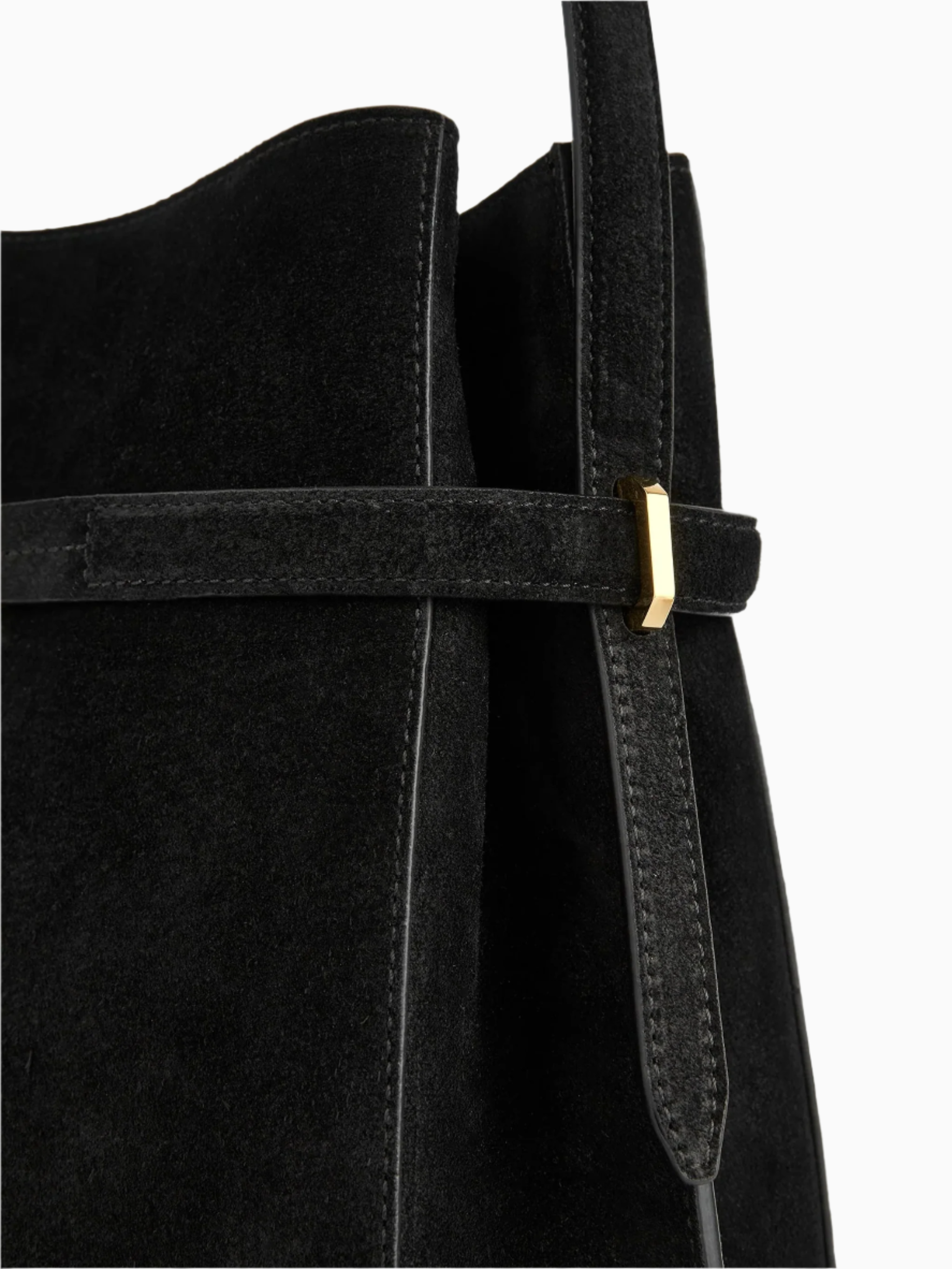 Suede bucket bag