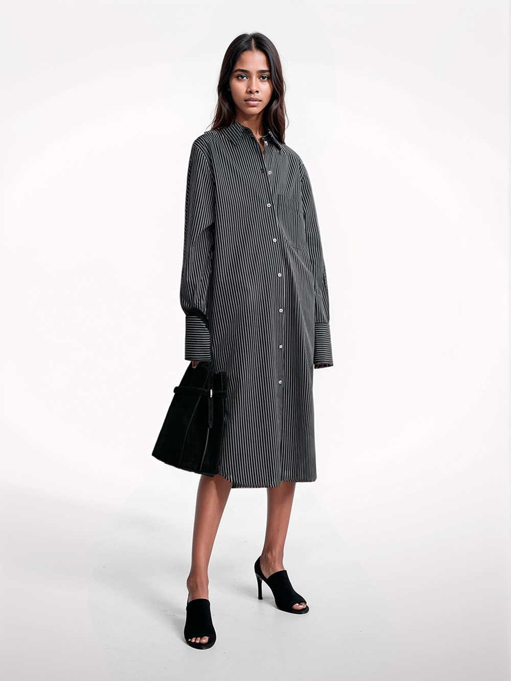 Kimono-sleeve shirtdress