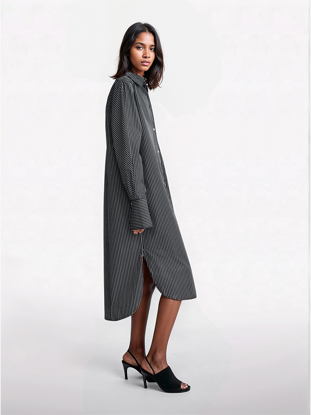 Kimono-sleeve shirtdress