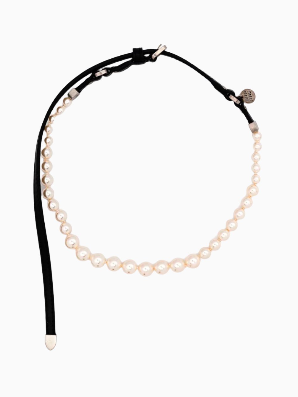 Leather and glass bead necklace