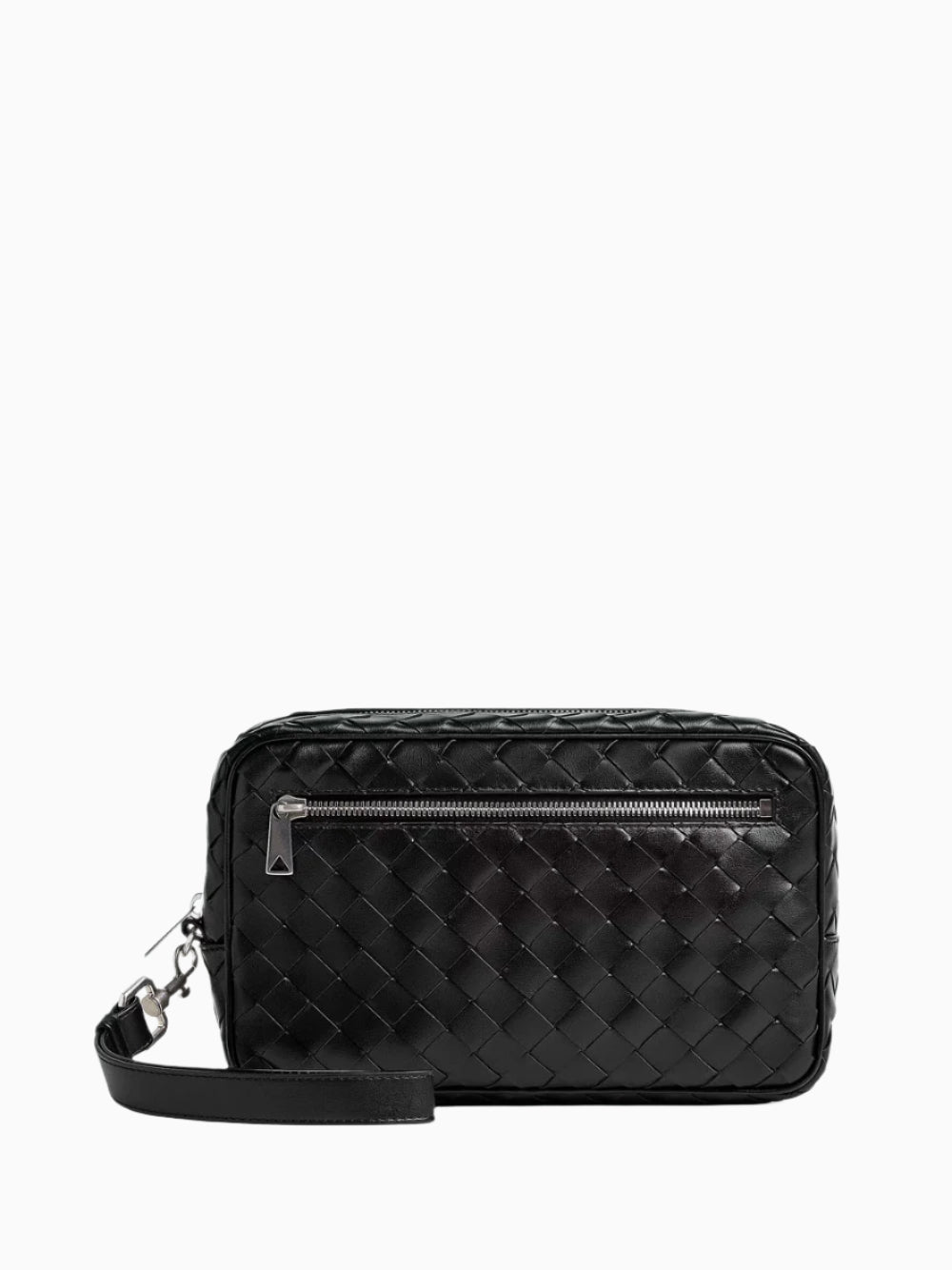 Intrecciato pouch with wristlet