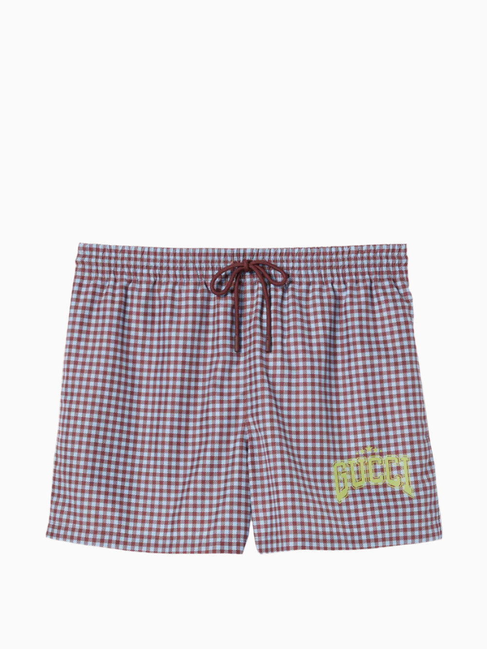 Gingham print swim shorts