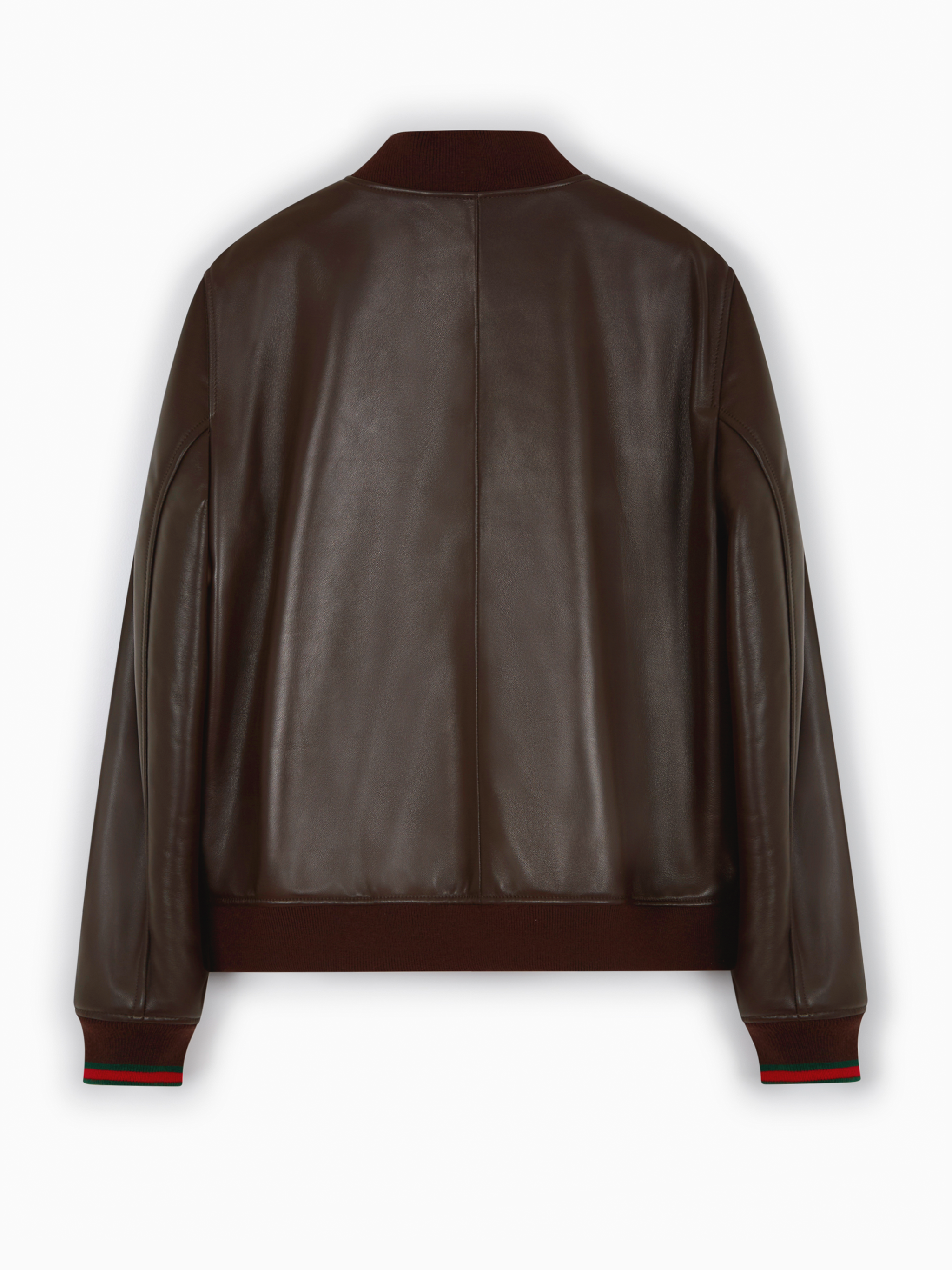 Leather bomber jacket