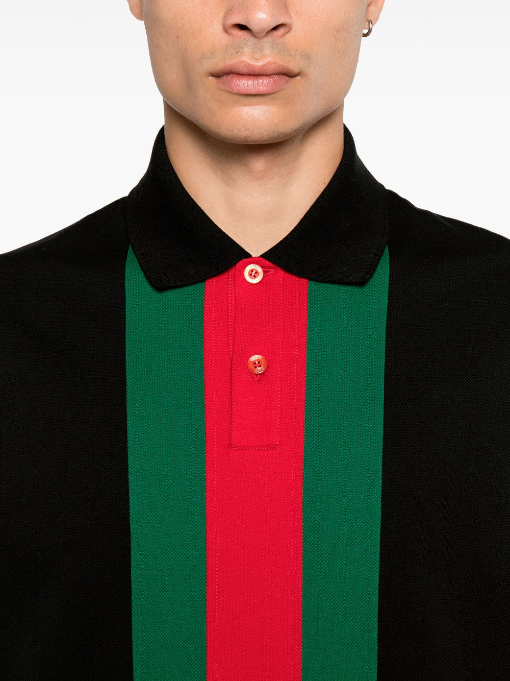 Web-stripe polo shirt