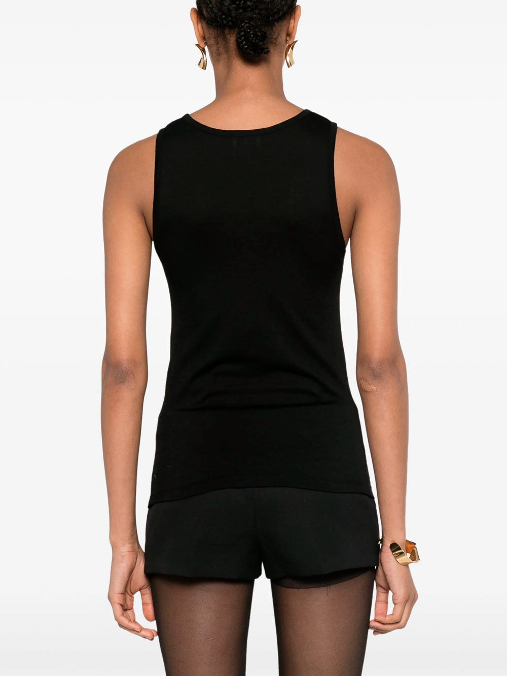 Logo-embroidered tank top