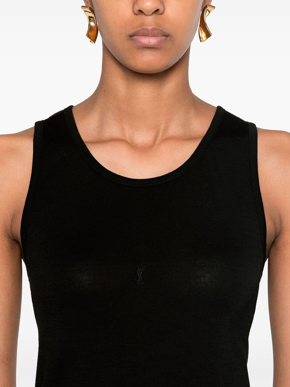 Logo-embroidered tank top