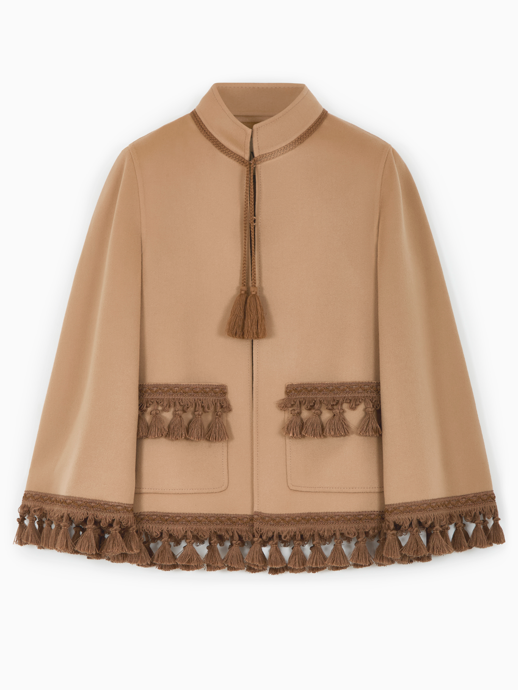 Coat with tassels