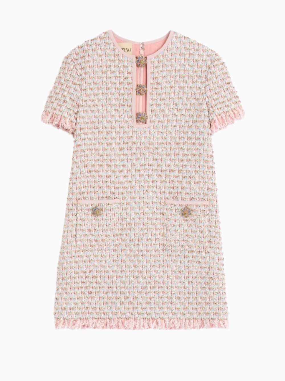 Vestido bordado de Tweed