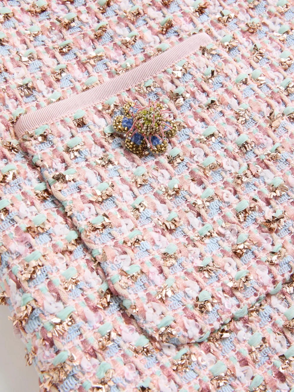 Vestido bordado de Tweed