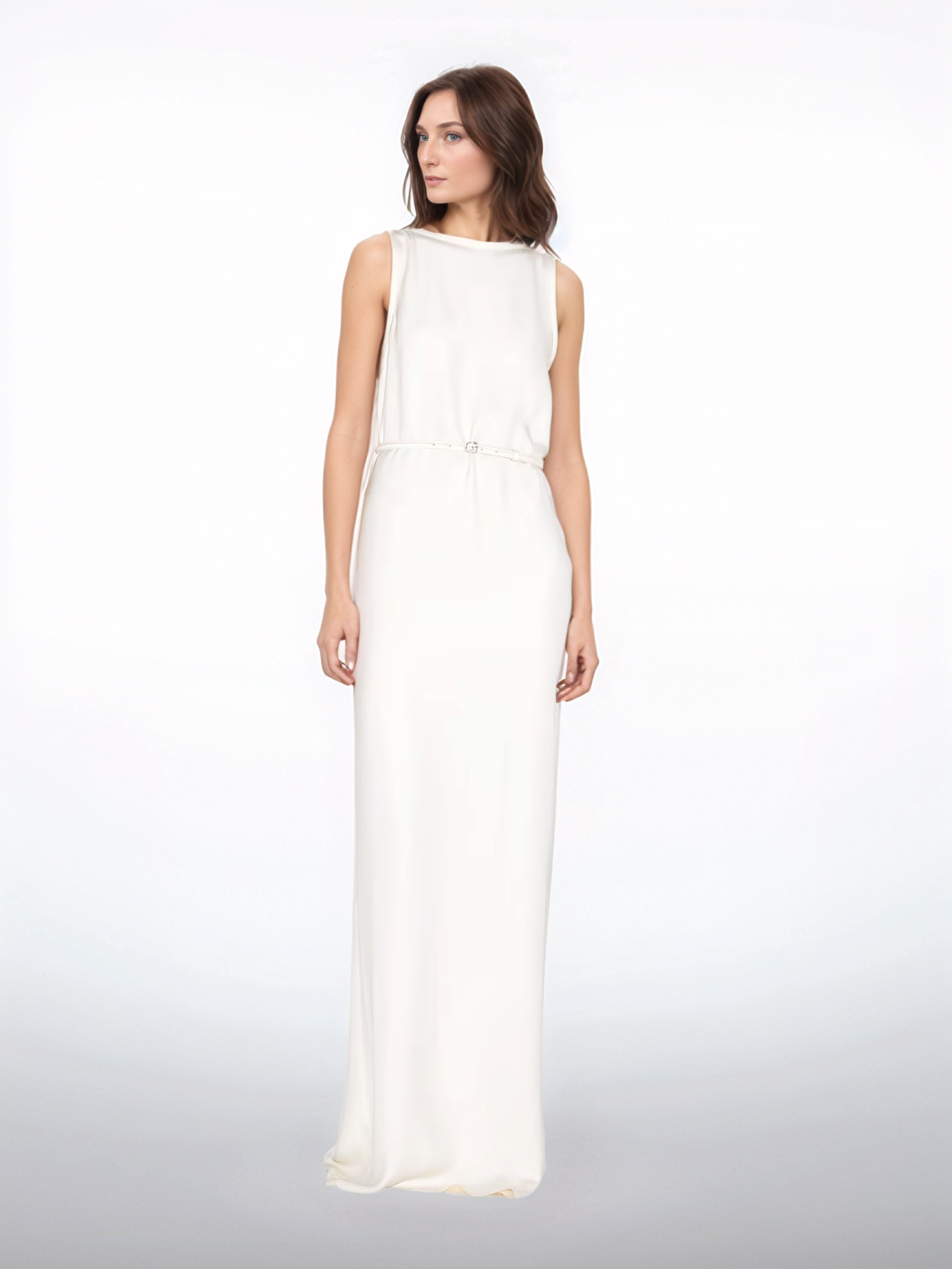 Vestido largo de seda