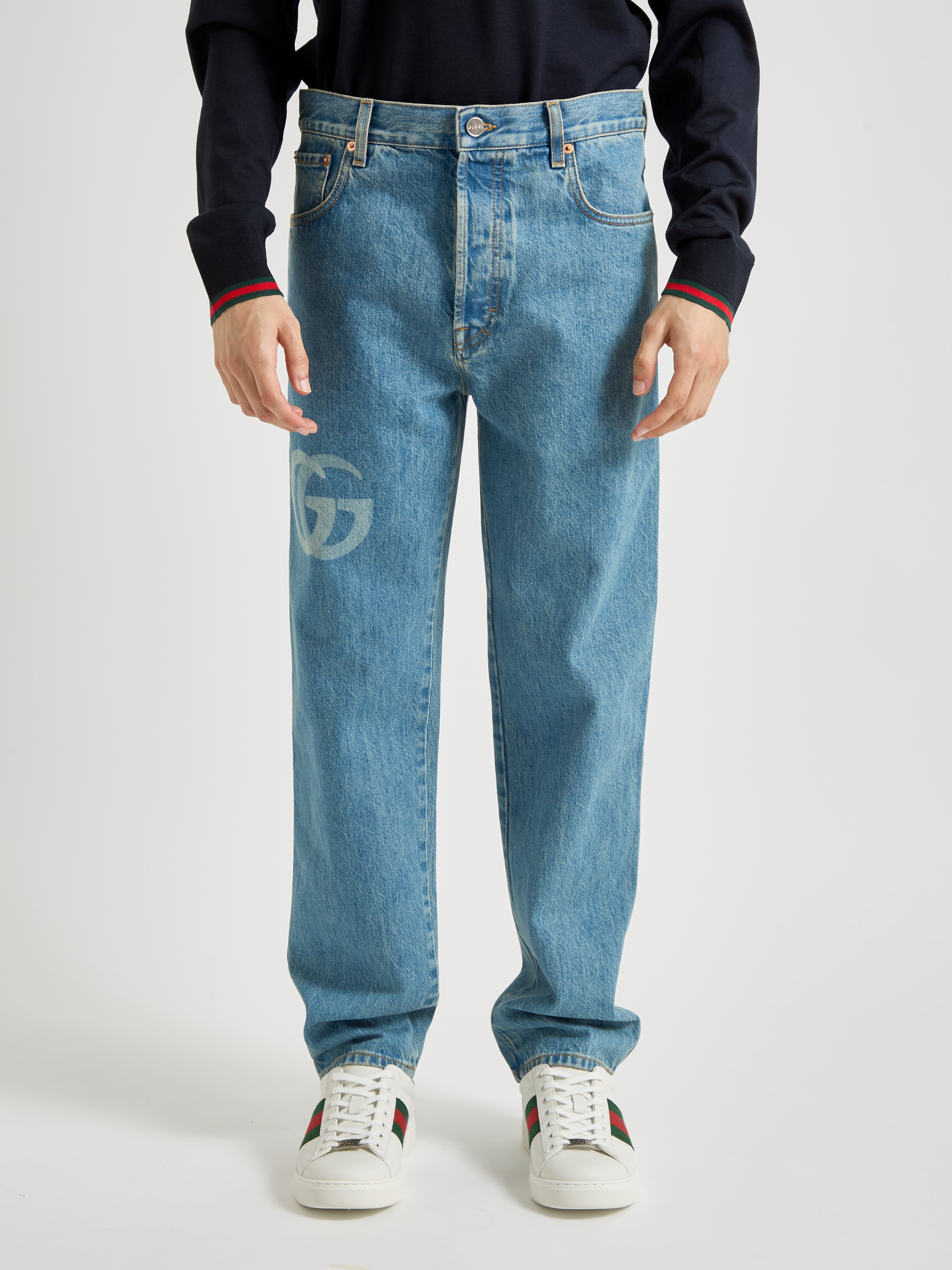 Jeans con Doble G a láser