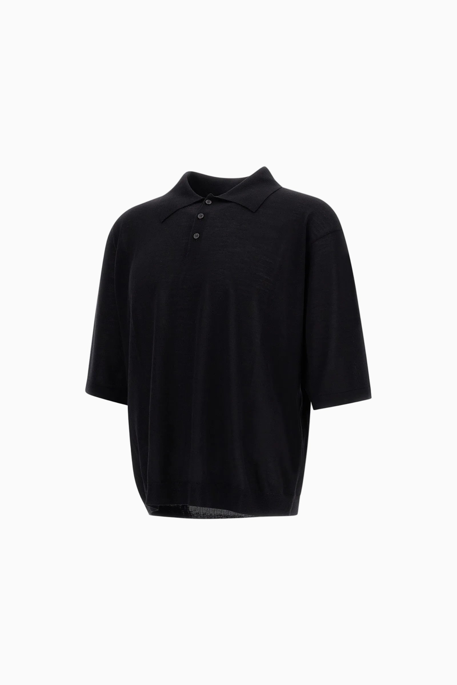 Wool and silk polo shirt
