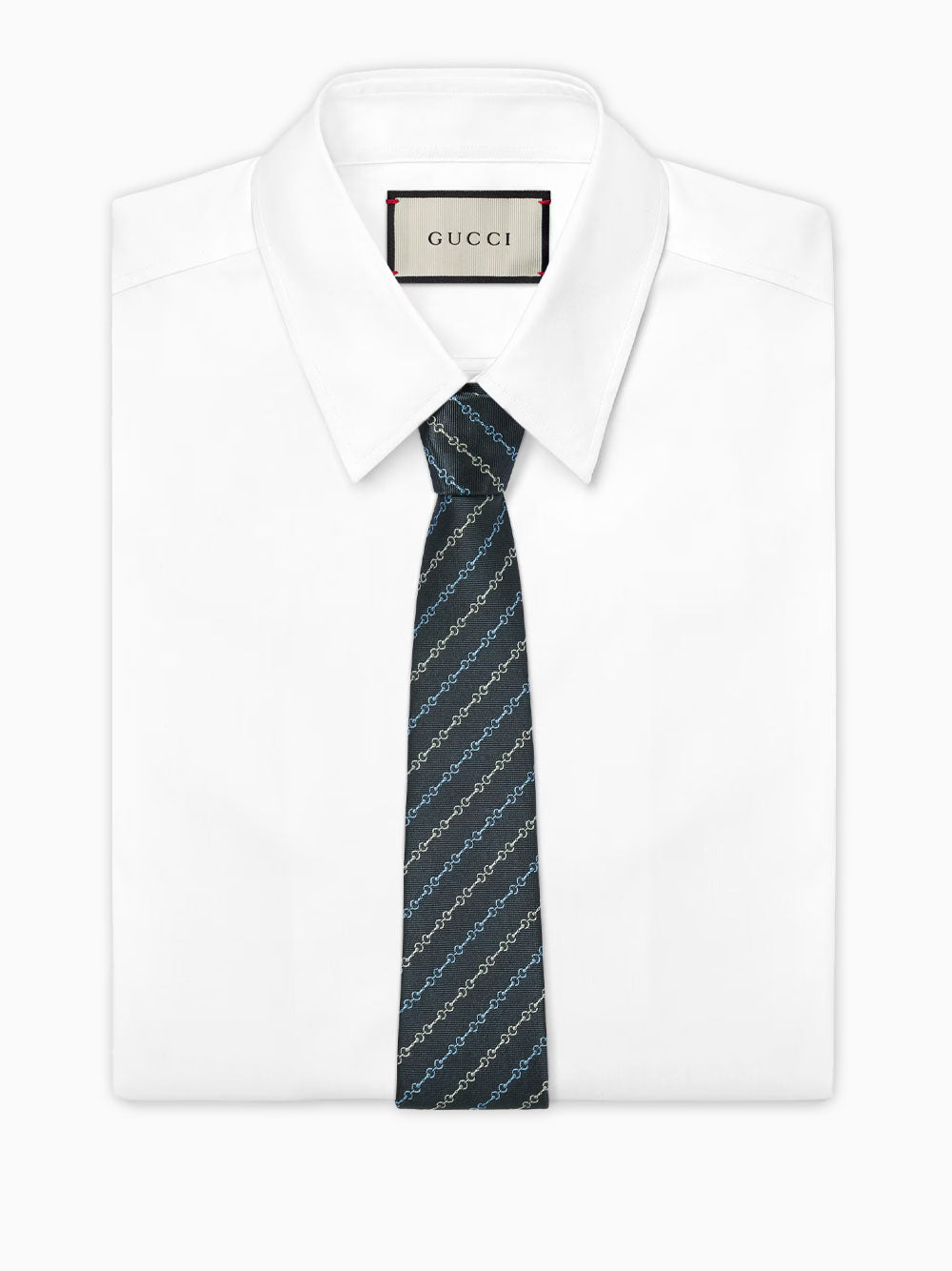 Horsebit silk tie