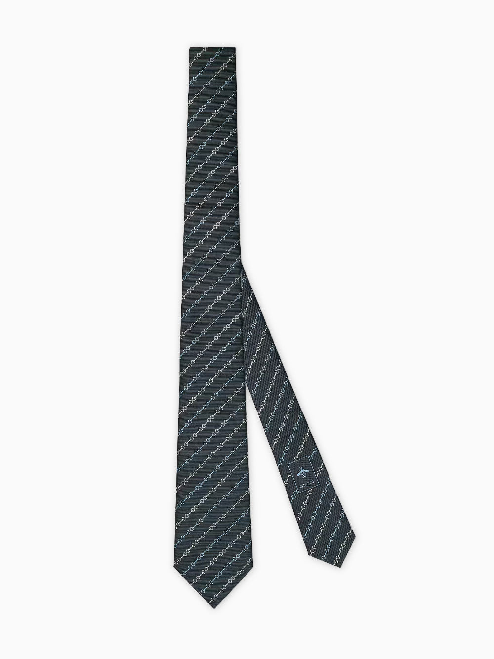 Horsebit silk tie