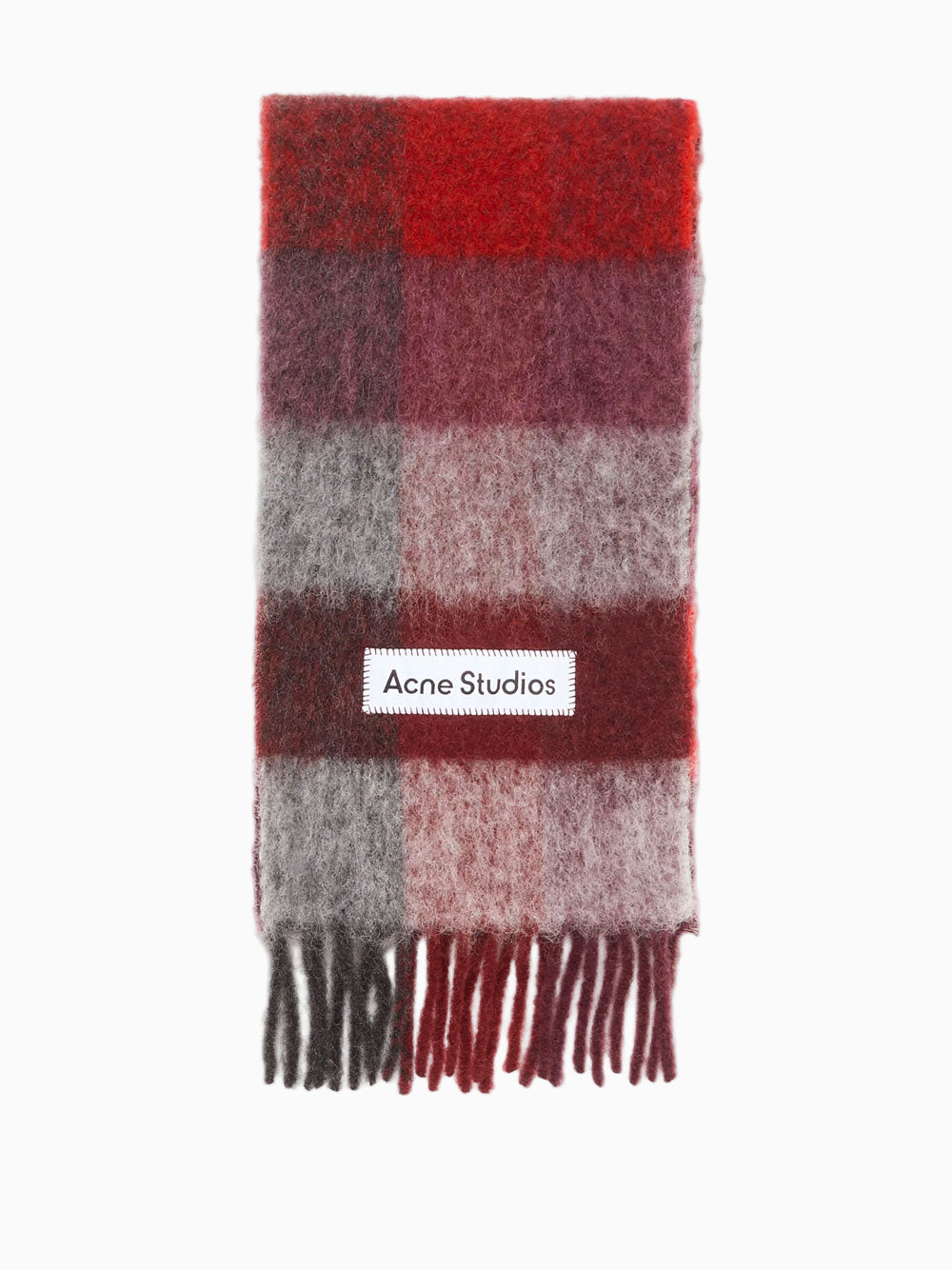 Mohair checked scarf