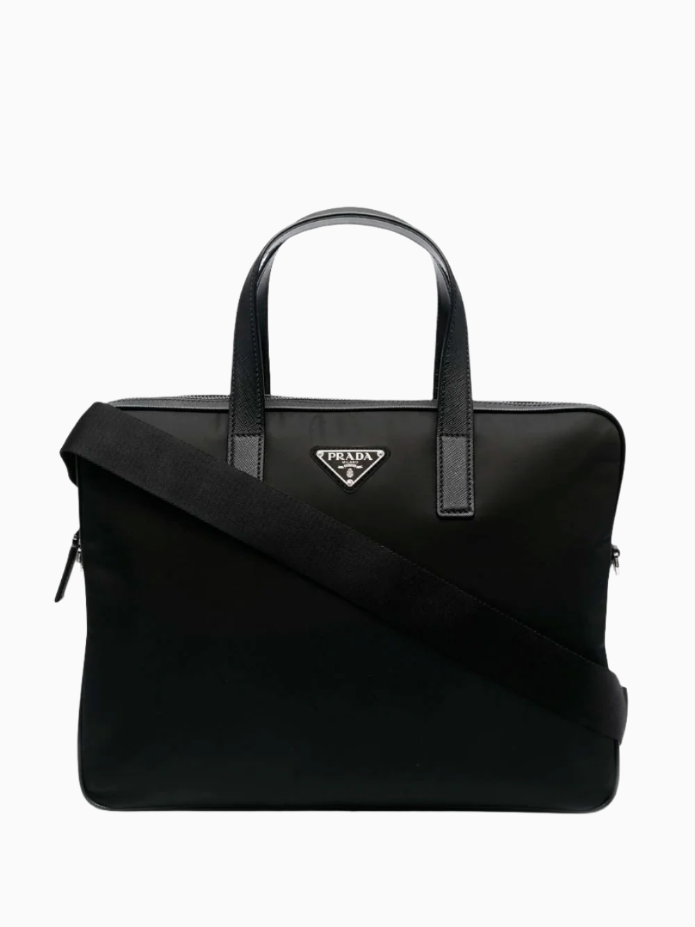 Prada leather briefcase sales
