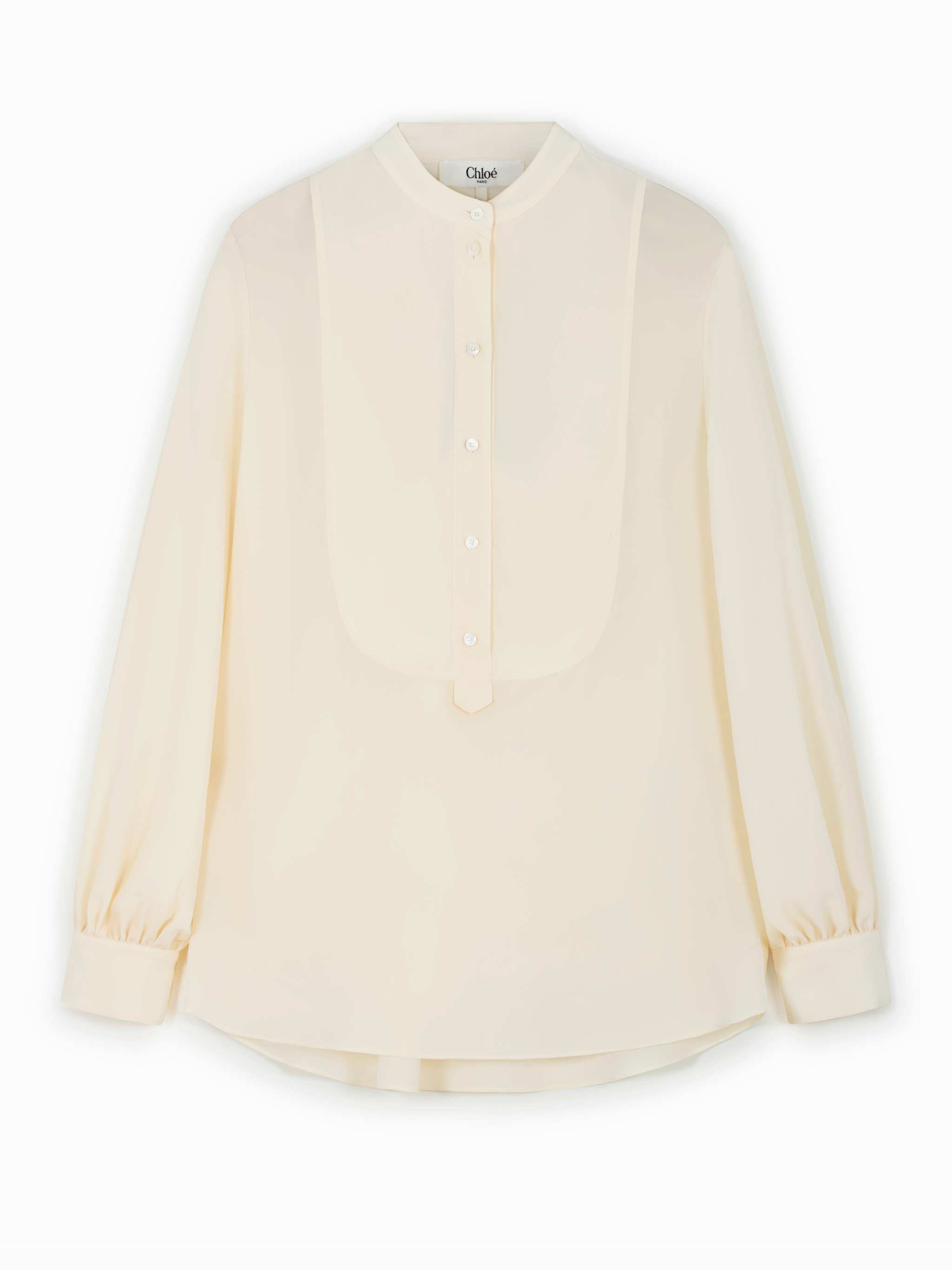 Mandarin-collar blouse