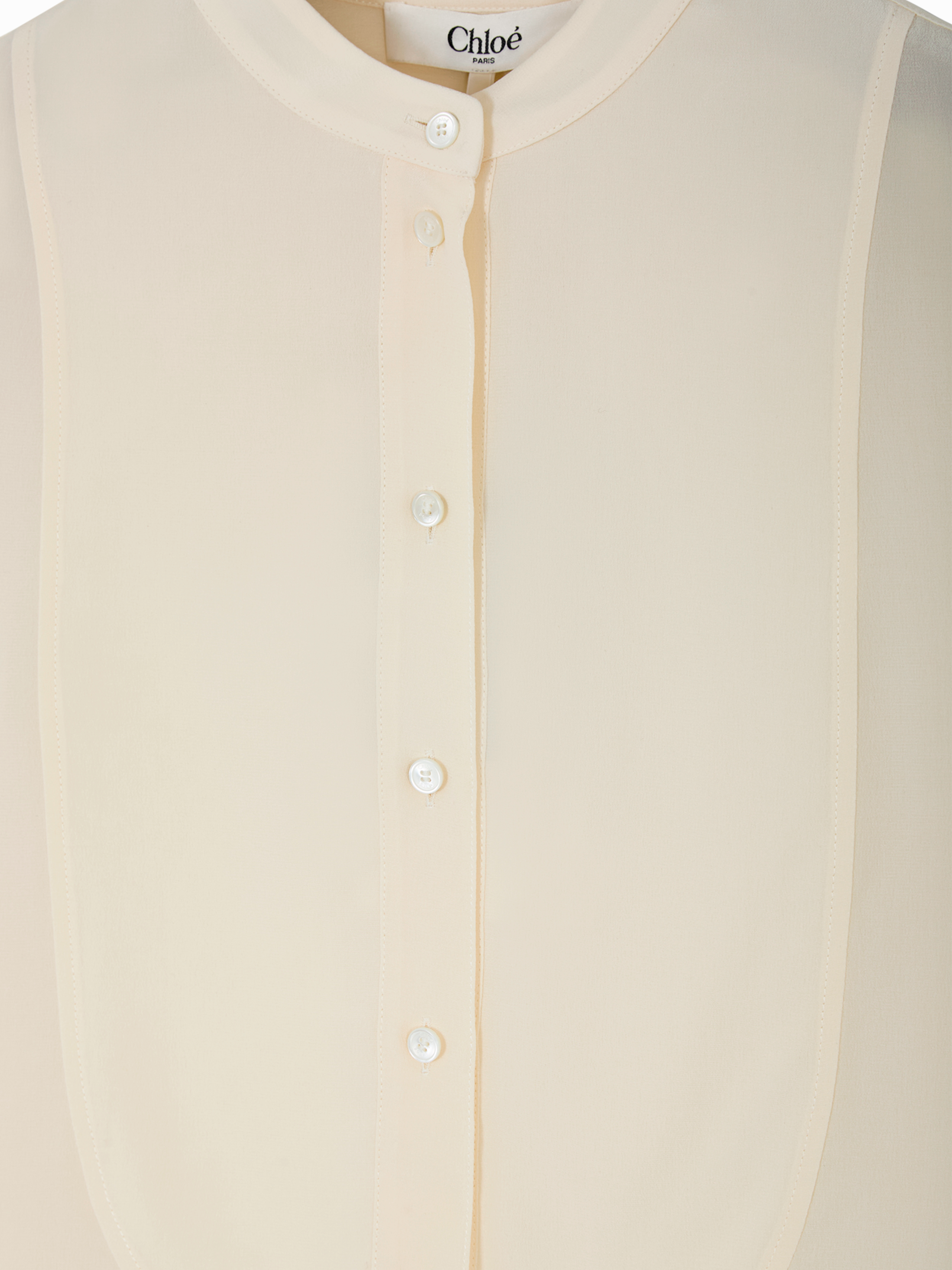 Mandarin-collar blouse