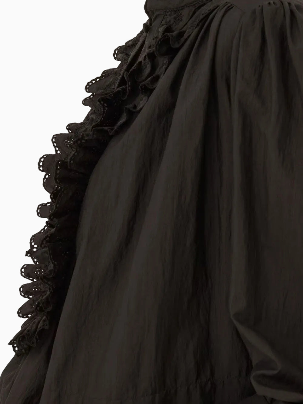 Gathered ruffle shirt