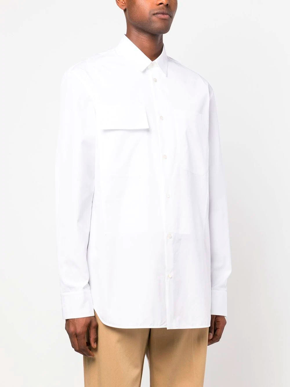 Long-sleeve button-up shirt