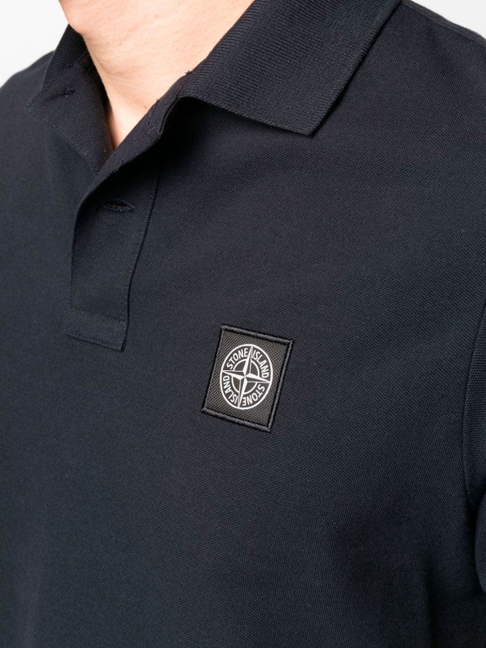 Compass-patch polo shirt