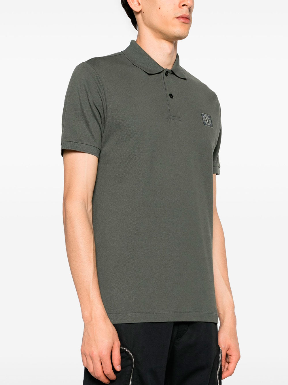 Compass-patch polo shirt