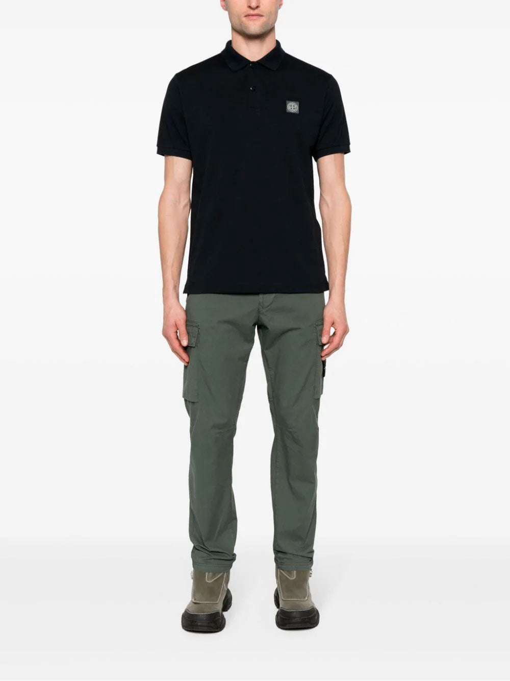 Compass-patch cargo trousers