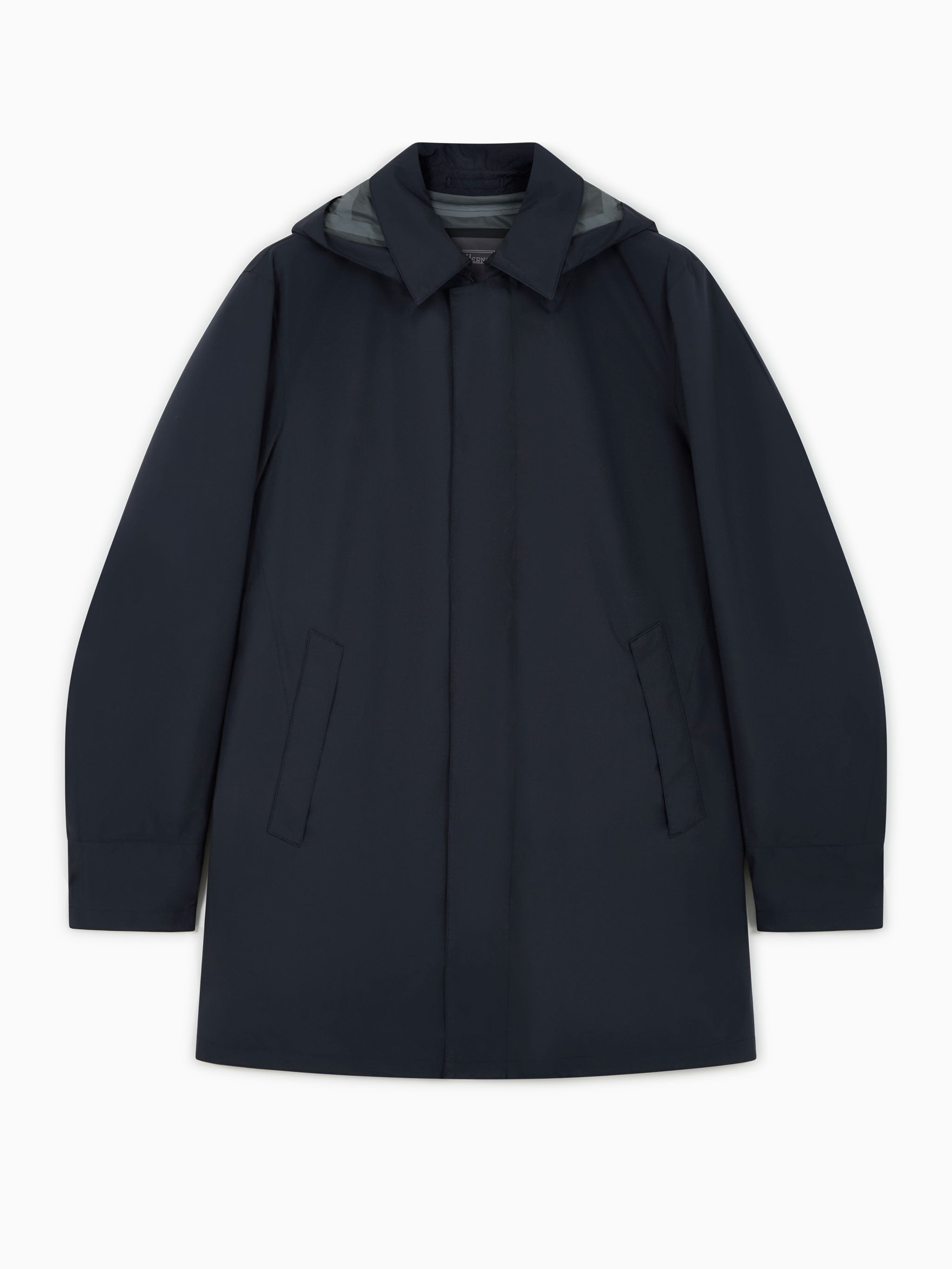 Herno Laminarネイビー フード付トレンチコート サイズ48 Laminar trench coat | Herno | OTTODISANPIETRO
