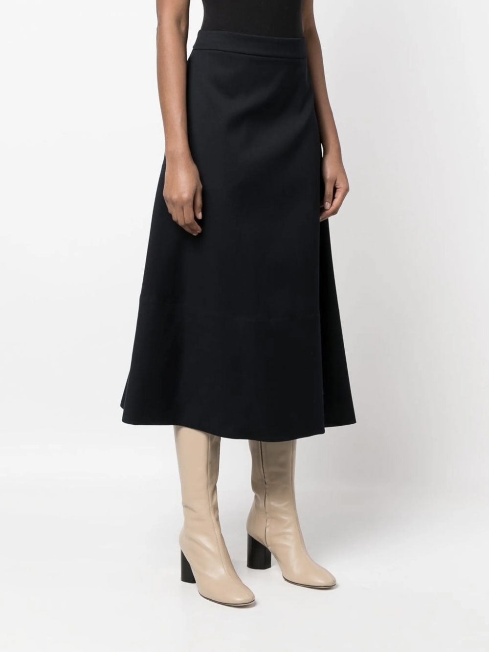 Asymmetric midi skirt