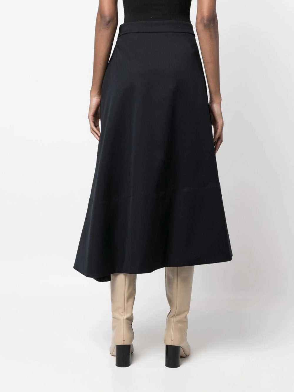 Asymmetric midi skirt