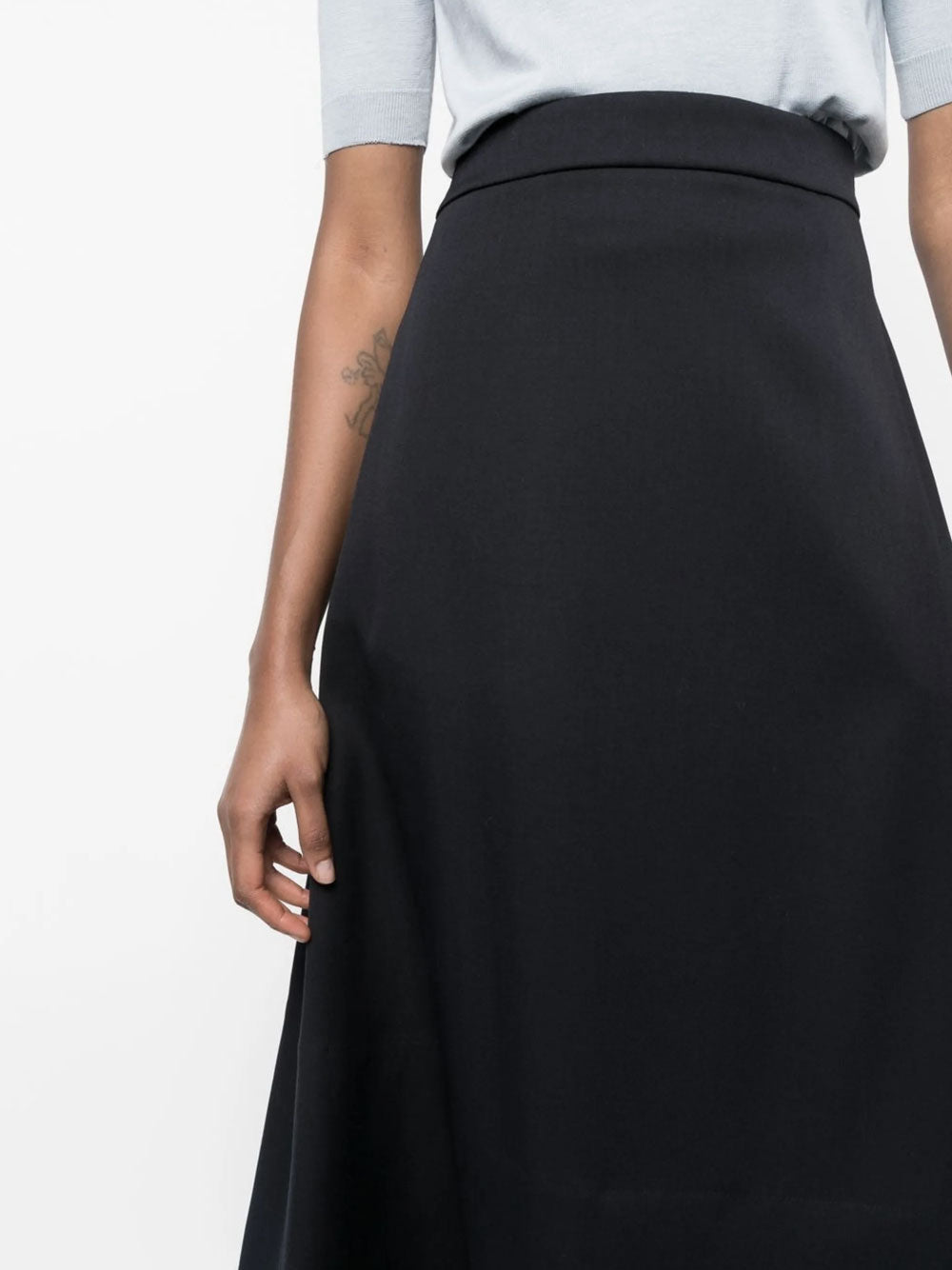 Asymmetric midi skirt
