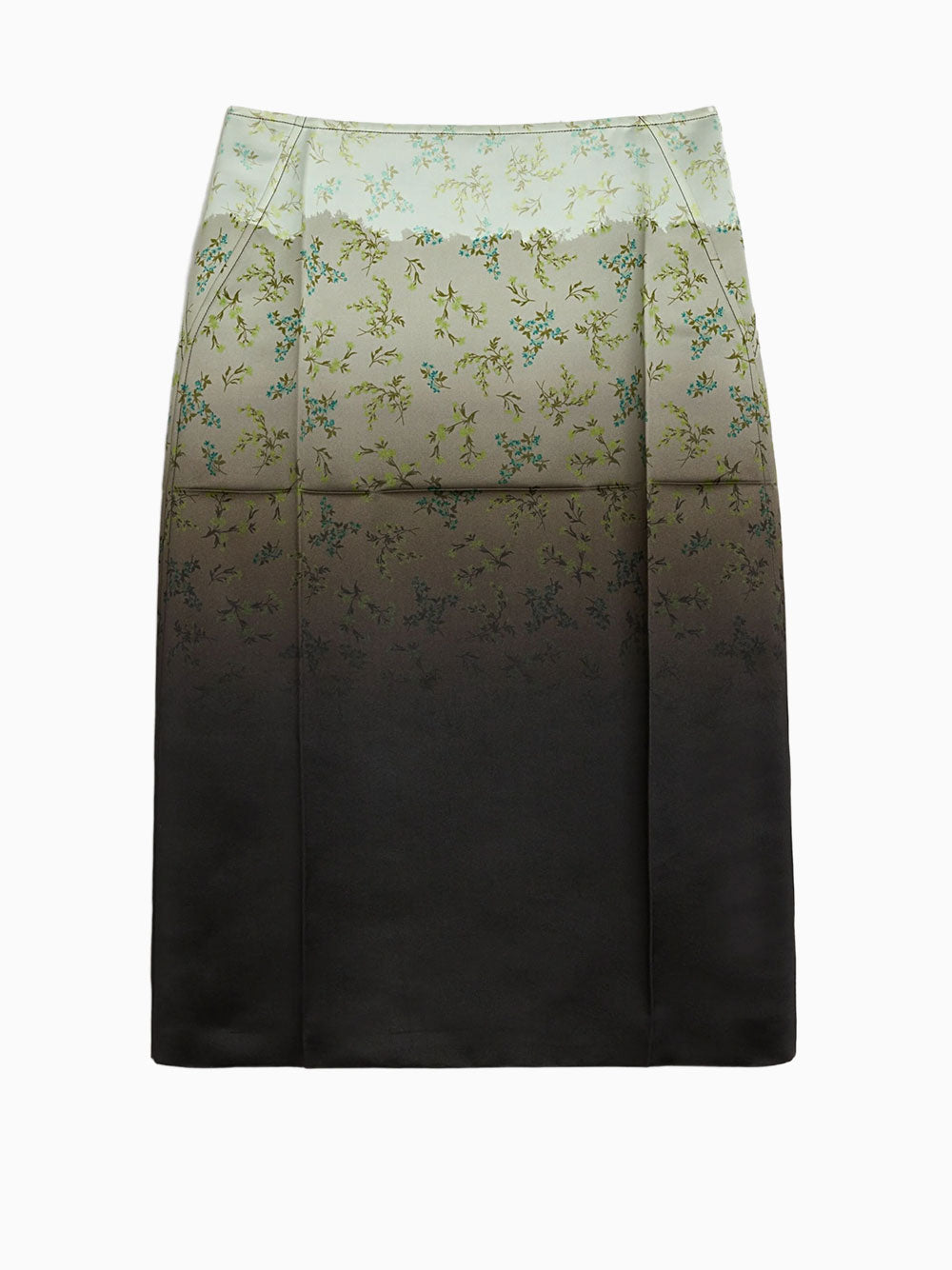 Gradient floral-printed skirt