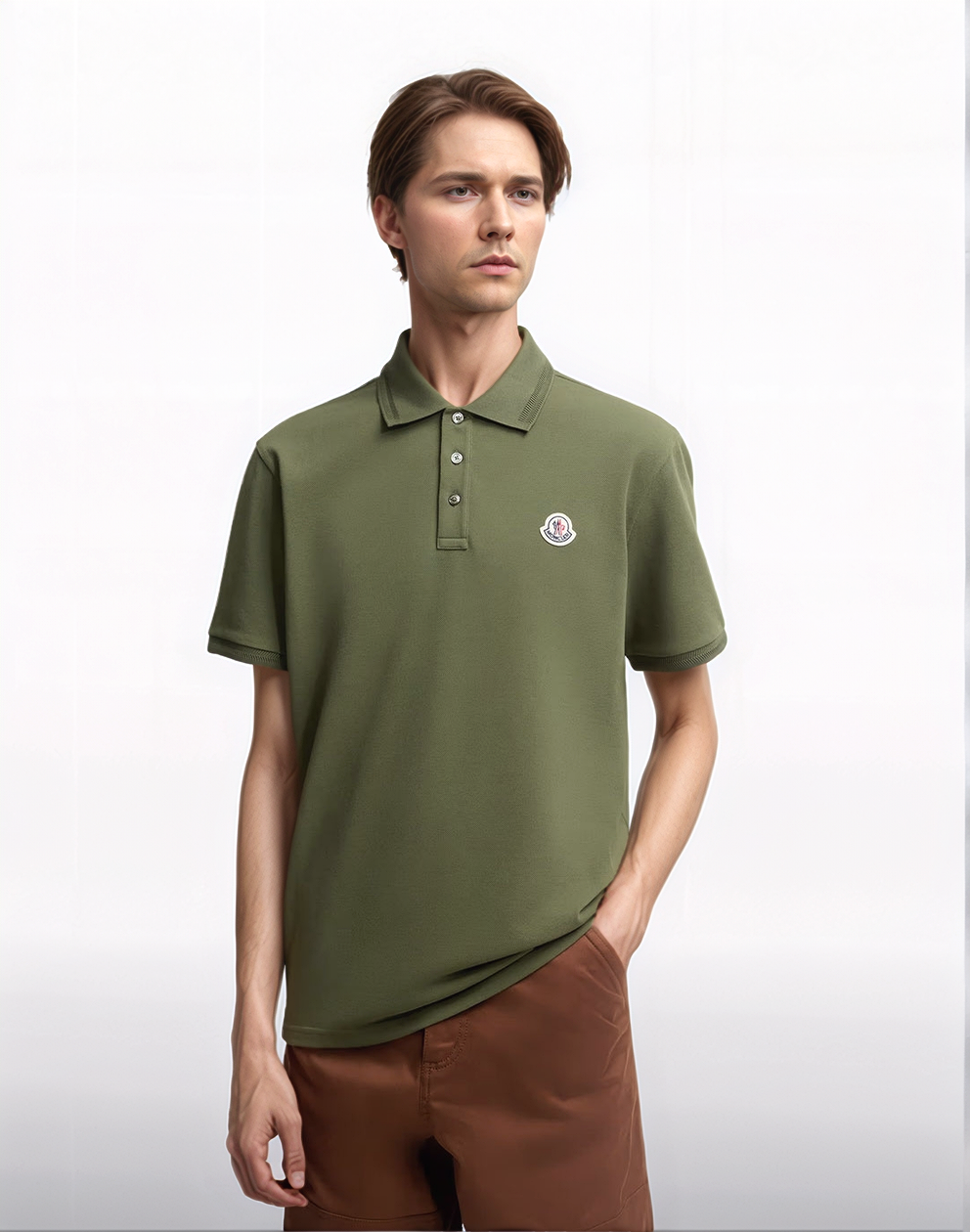 Logo patch polo shirt