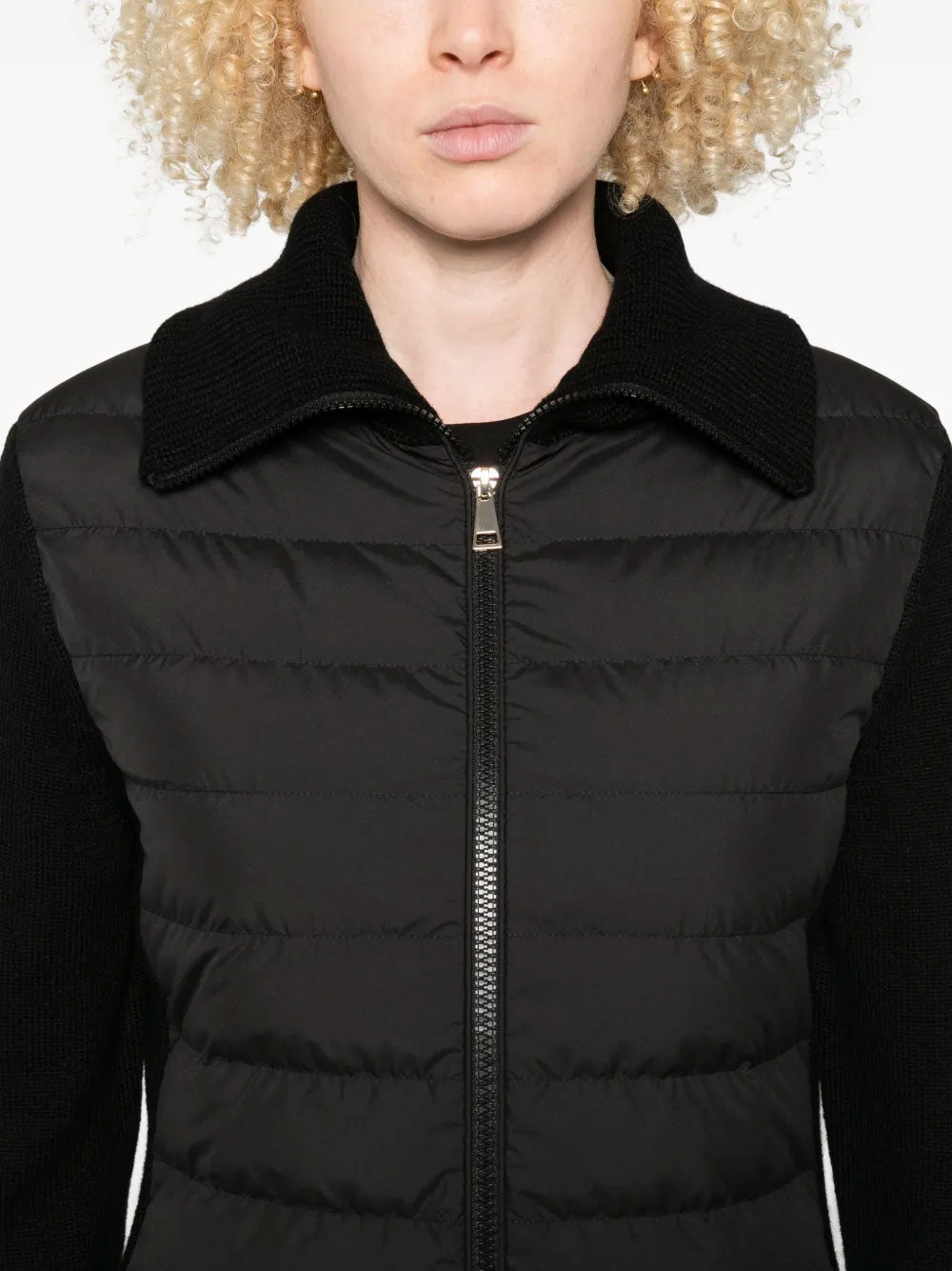 Padded knit cardigan