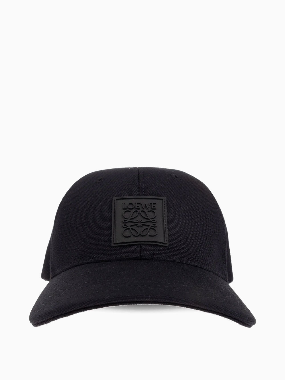 Loewe Black Canvas Square Anagram Baseball Cap with Rubber Label Loewe Cap - Premium Designer Baseball Cap – LABELS main image 3