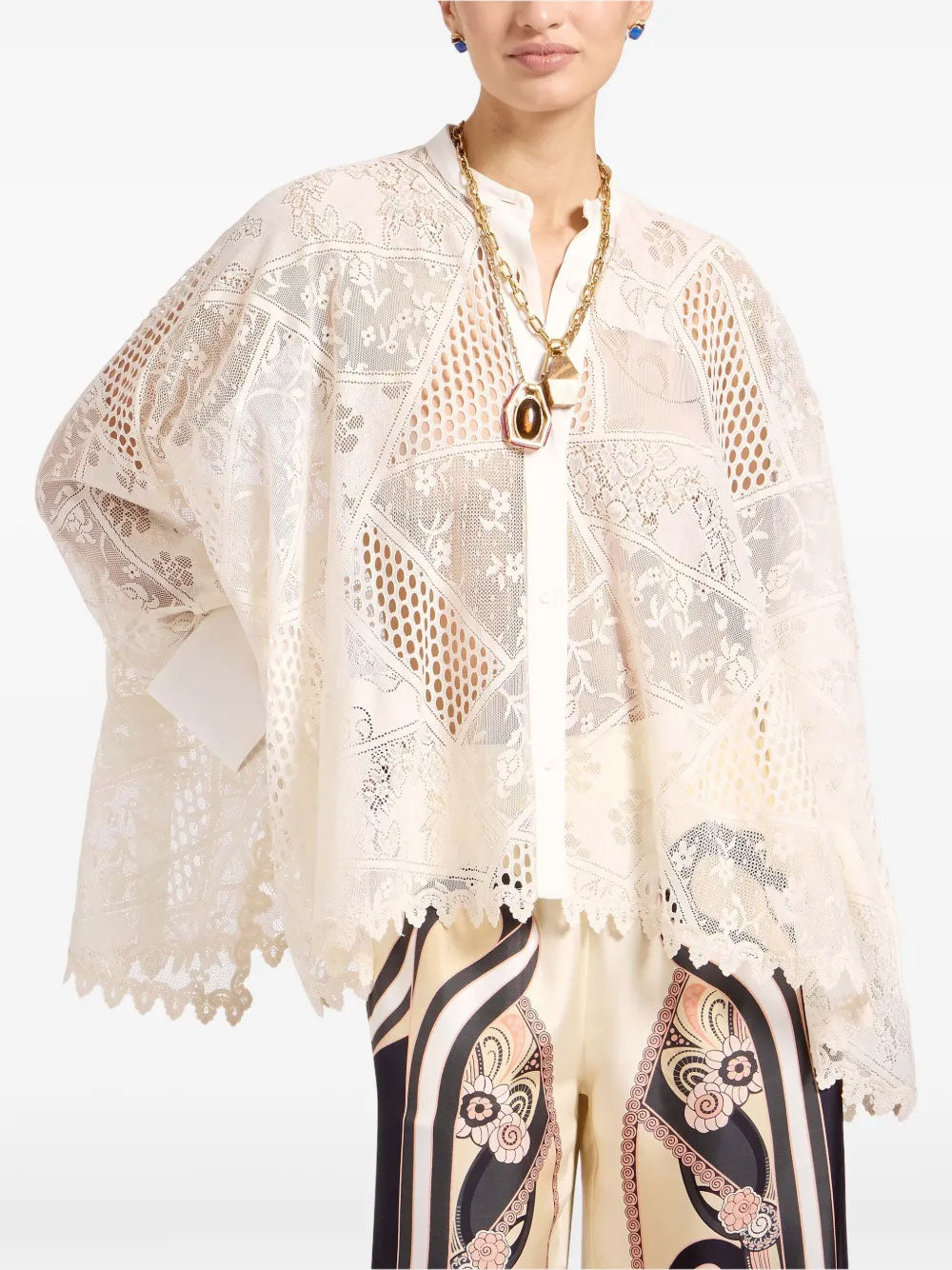 Camisa Foulard de encaje