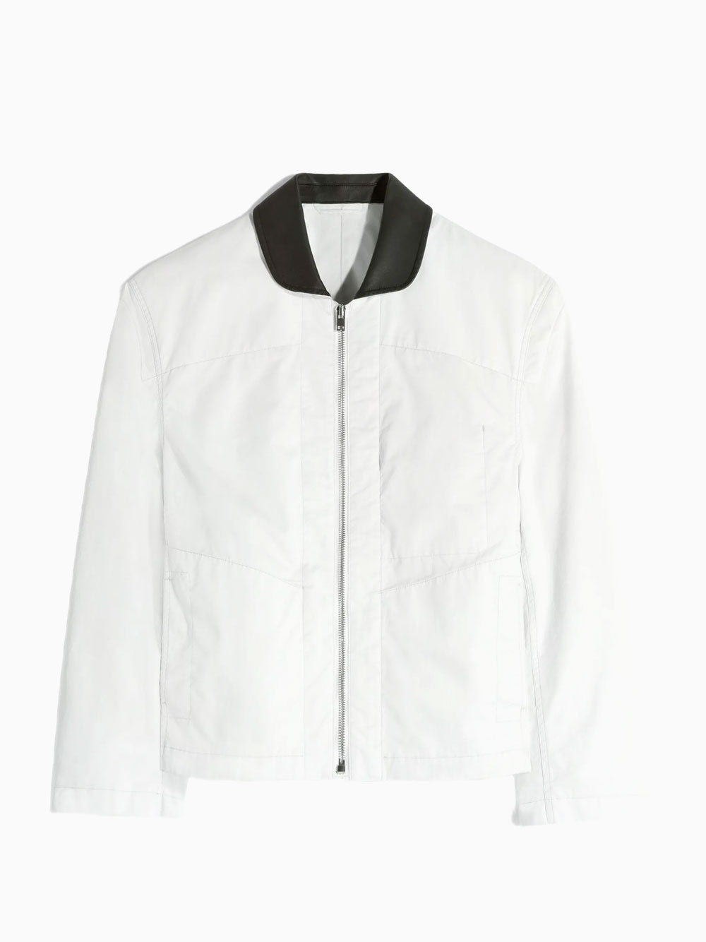 Leather collar jacket
