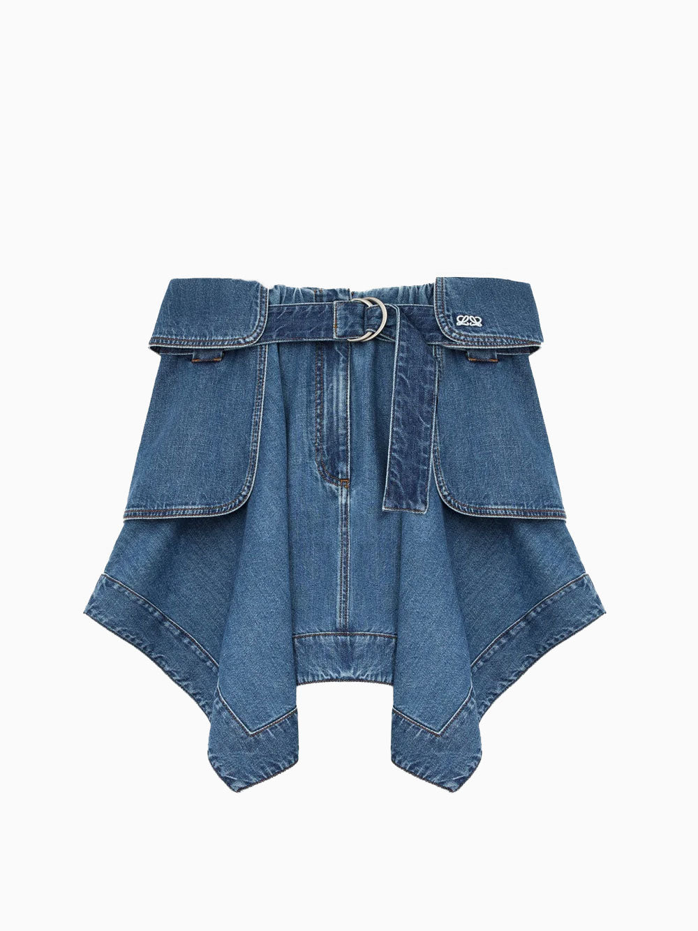 Denim cargo skirt