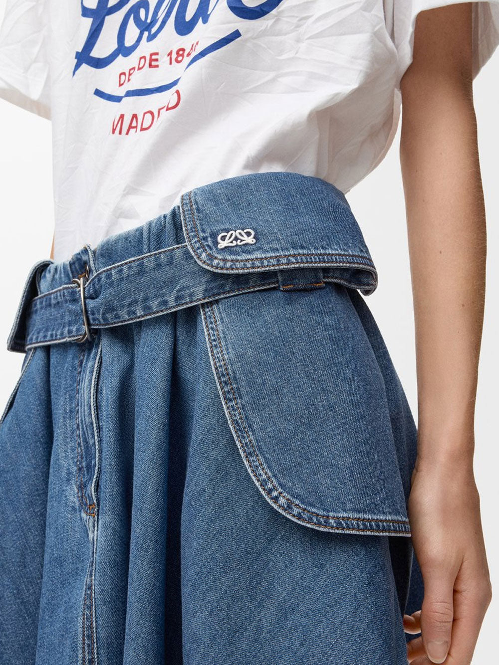 Denim cargo skirt