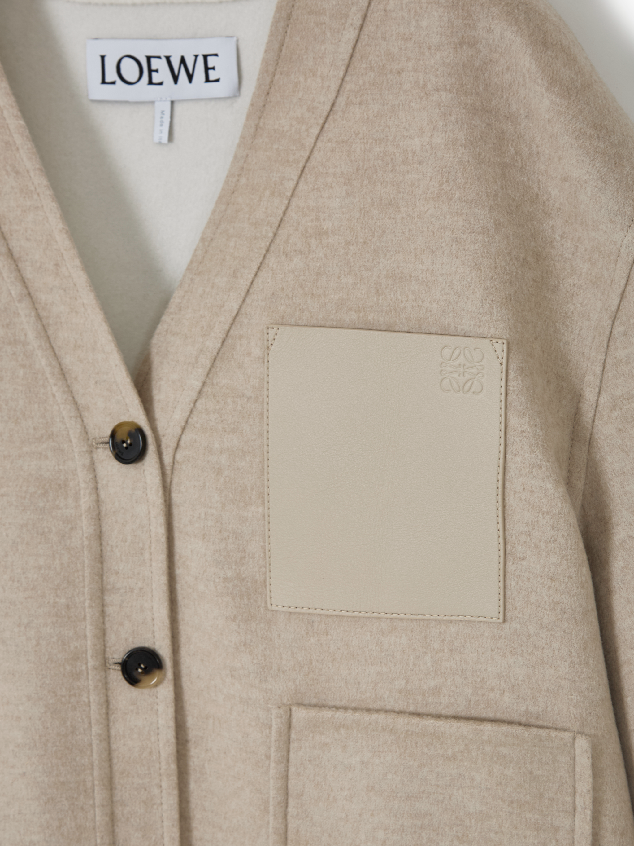 Leather-detail cardigan