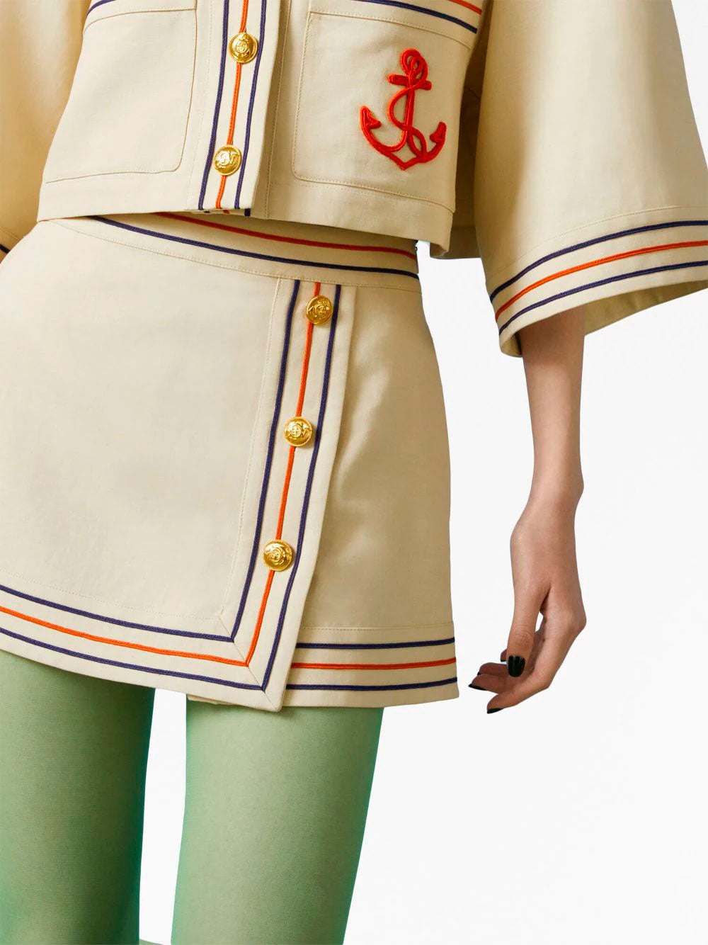 Falda cruzada a rayas Gucci