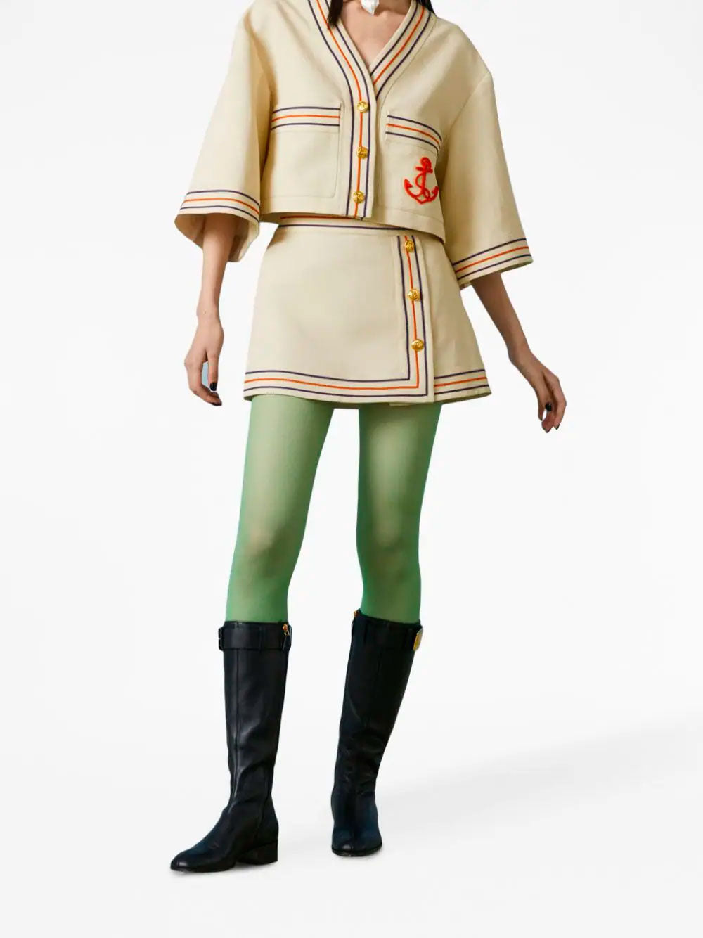 Falda cruzada a rayas Gucci