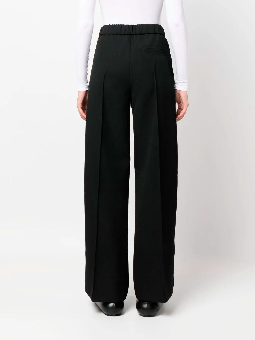 Pressed-crease straight trousers