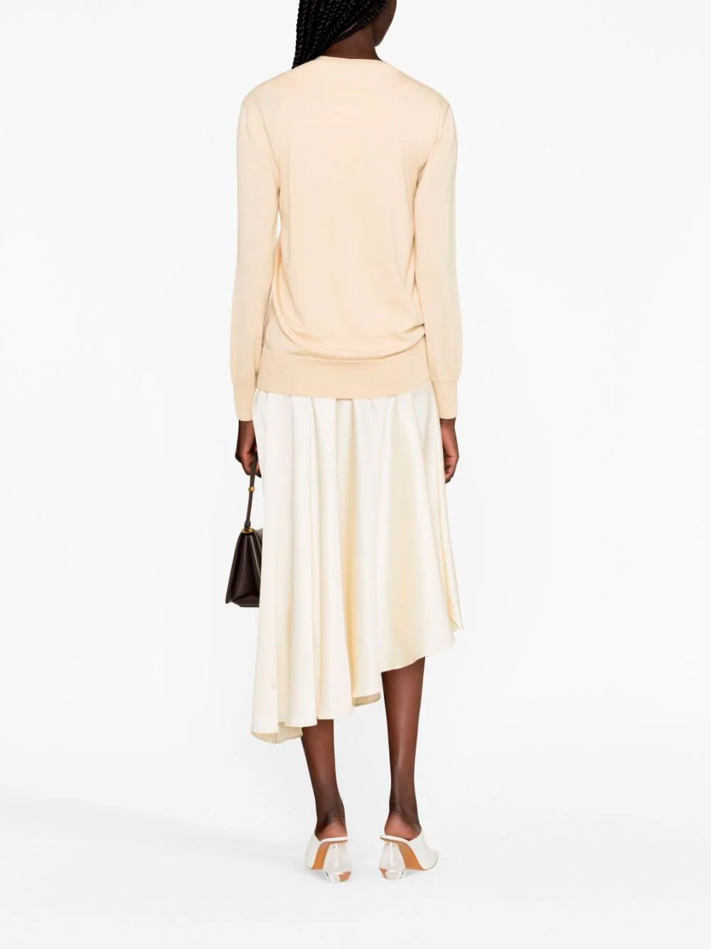 Box-neck wool jumper